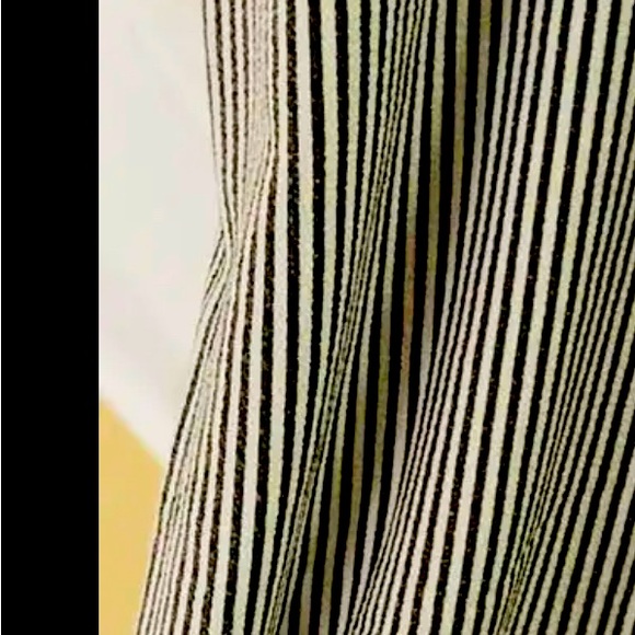 Blue and White Pinstriped Dress With Collar . Longer Length With A Tie Belt . - Picture 5 of 5